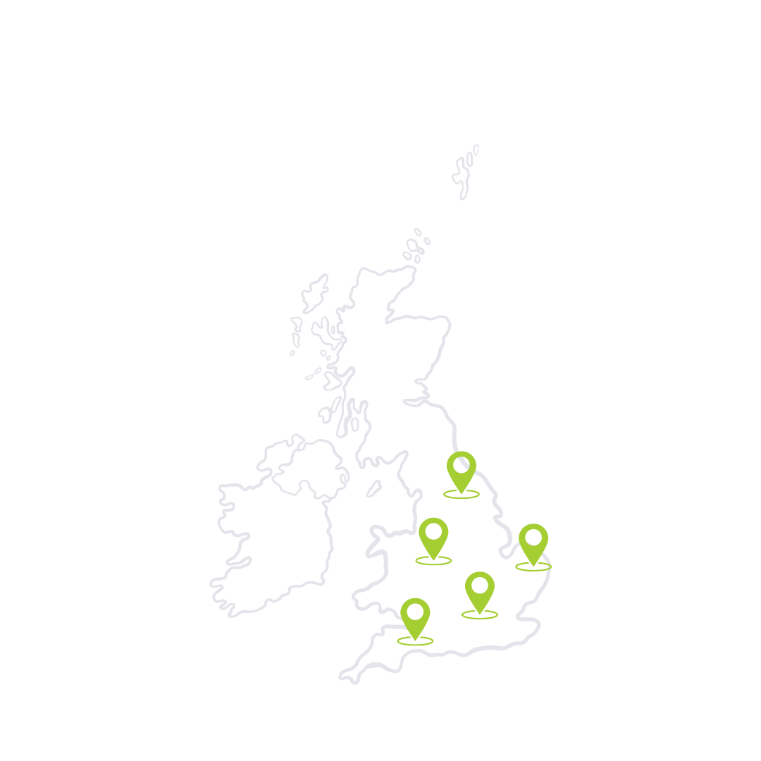 UK map showing Synergy Power regional coverage