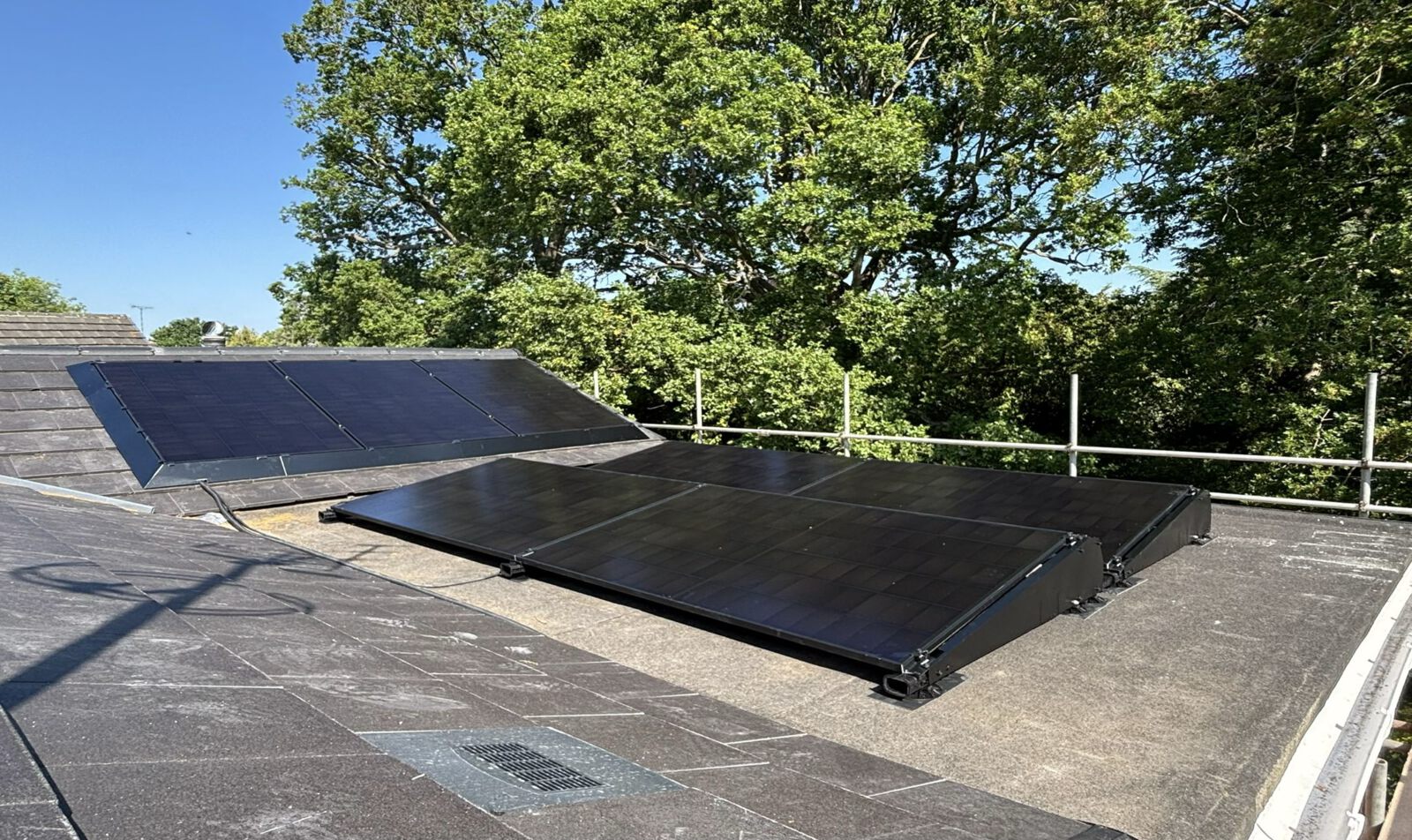 Solar array on the pitched roof at Rose Croft