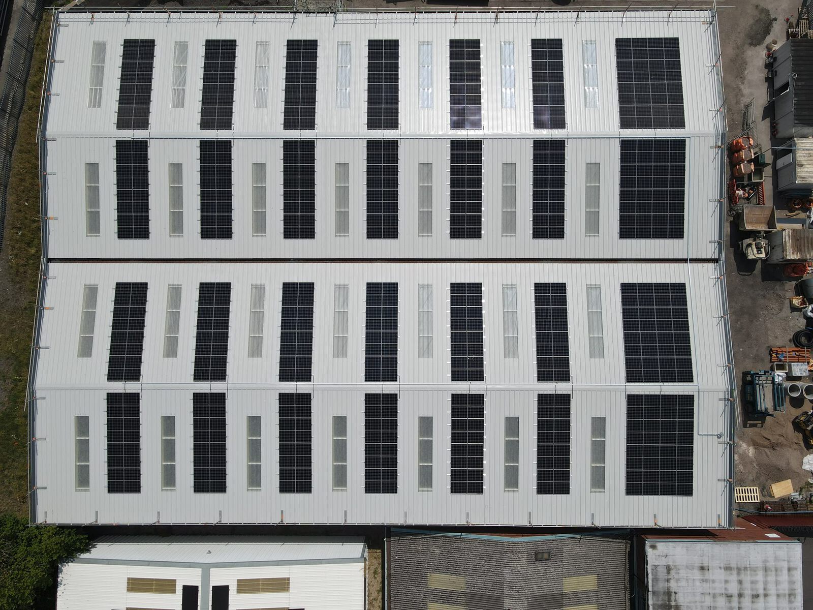 Commercial rooftop solar array maintained by Synergy Power