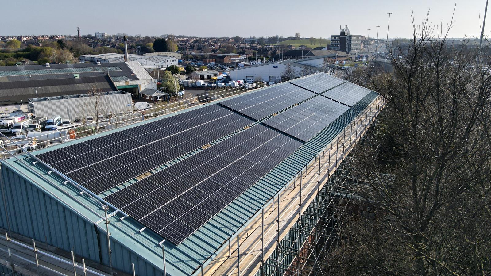 Commercial rooftop solar PV installation